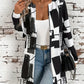 Fiona - Open Front Color Block Mid-Length Coat