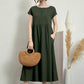 Lily – casual short-sleeve summer dress with round neckline and waist