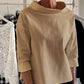 Casual Top with Wide Lapels and Half Turtleneck for a Stylish Look