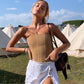 Trendy Women's Corset Crop Top with Shaping & Mesh Design – Celina