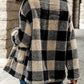 Debra - Lapel Coat with Check Pattern