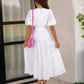 Emilia - dress with V-neck and puff sleeves