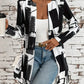 Fiona - Open Front Color Block Mid-Length Coat