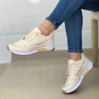 Women's Mesh &amp; Leather Patchwork Sneakers