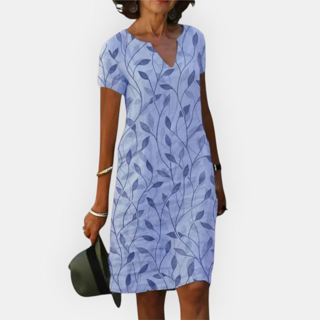 KAIRA | LEAF PRINT SHIFT DRESS