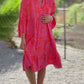 Stylish V-Neck Dress for Women with Flared Sleeves - Sorynea