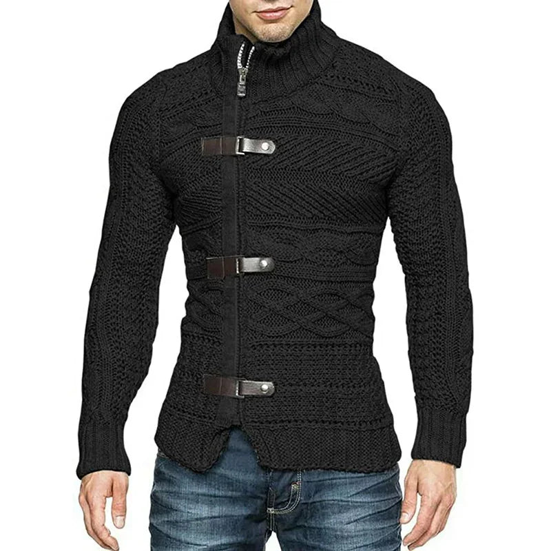 Boaz Urban Vest - Knitted Vest with Leather Details