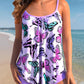 Gianna - Summer Tankini with Spaghetti Straps and Floral Pattern