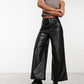 SleekEdge High-Waist Leather Pants for Women