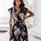 Clarissa -Mini dress with ruffled sleeves and floral print