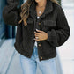 Leora - Plain trucker jacket in faux fur