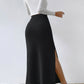 Dahlia - Knitted skirt with side slit for women