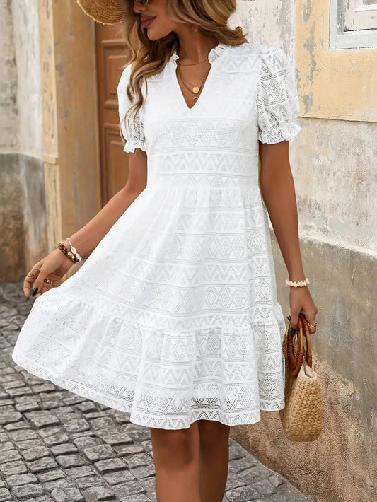 Serenity – Elegant Dress with Puff Sleeves