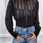 Evelyn - Jacket with stripe pattern and mesh zipper