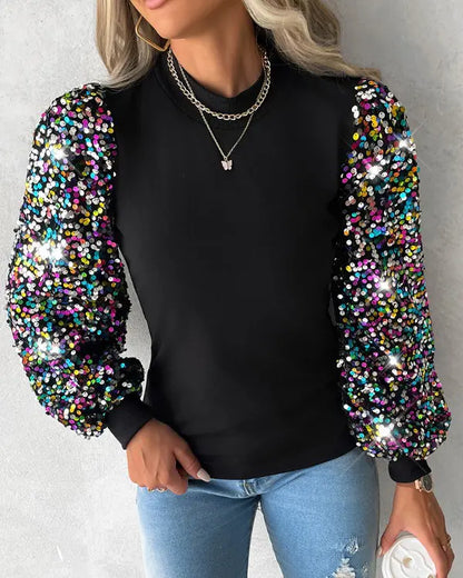 Women's Blouse with Pastel-Colored Balloon Sleeves - Lorena