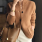 Jasmine - Elegant Knitted Cardigan with High Collar