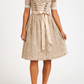 Women's Dirndl Traditional Dress: Elegant Midi Dirndl with Embroidery, Lace, and Apron