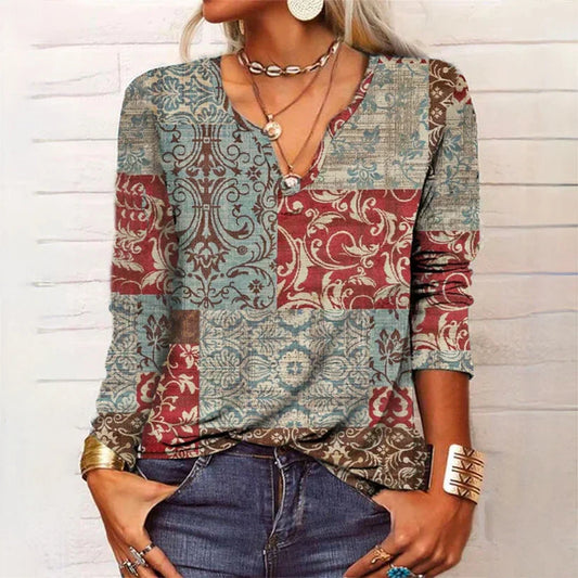 Lightweight Women's Summer Blouse with V-Neck – Lina