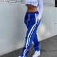 Thelma - Slim-fit striped straight leg trousers