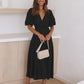 Emilia - dress with V-neck and puff sleeves