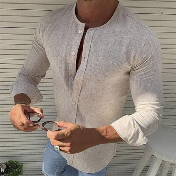 Stylish long sleeve cotton shirt for men