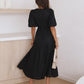 Emilia - dress with V-neck and puff sleeves