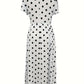 Eleanor – light, short-sleeved, polka-dotted dress with round neckline