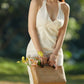 Antonia - White midi dress with crochet lace