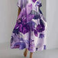 Andria - Loose-fitting women's dress with a botanical floral motif