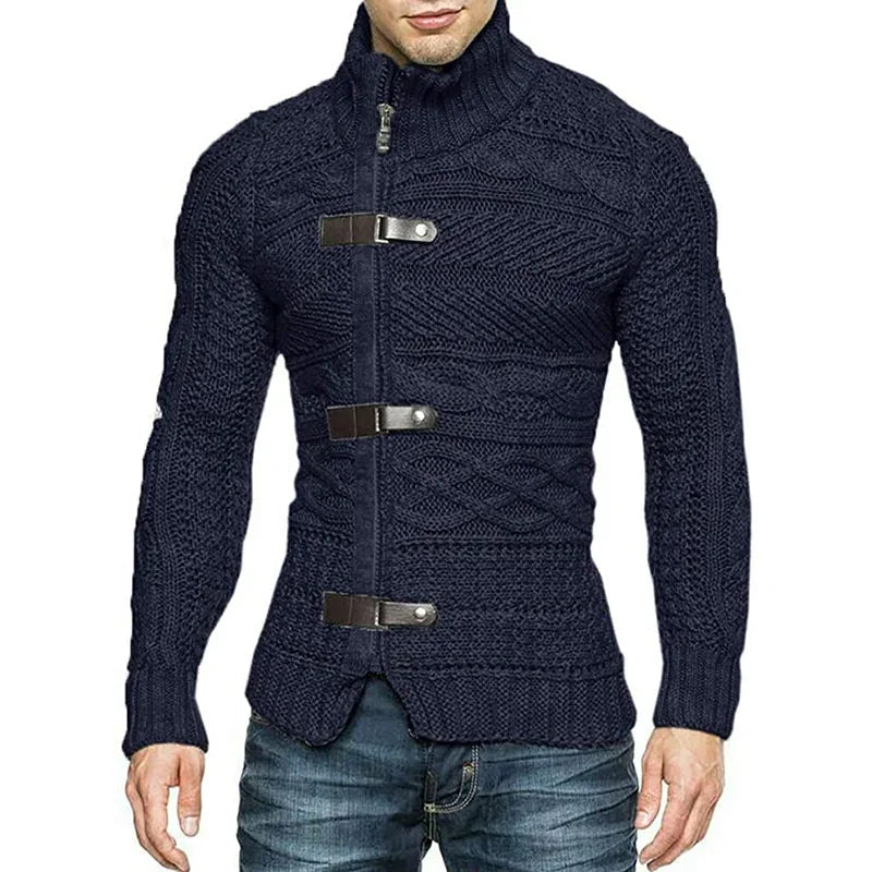 Boaz Urban Vest - Knitted Vest with Leather Details