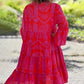Stylish V-Neck Dress for Women with Flared Sleeves - Sorynea