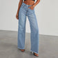 Women's Wide-Leg Jeans with Bold Frayed Hem