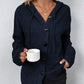 Nienke | Plain cardigan with hood and laces