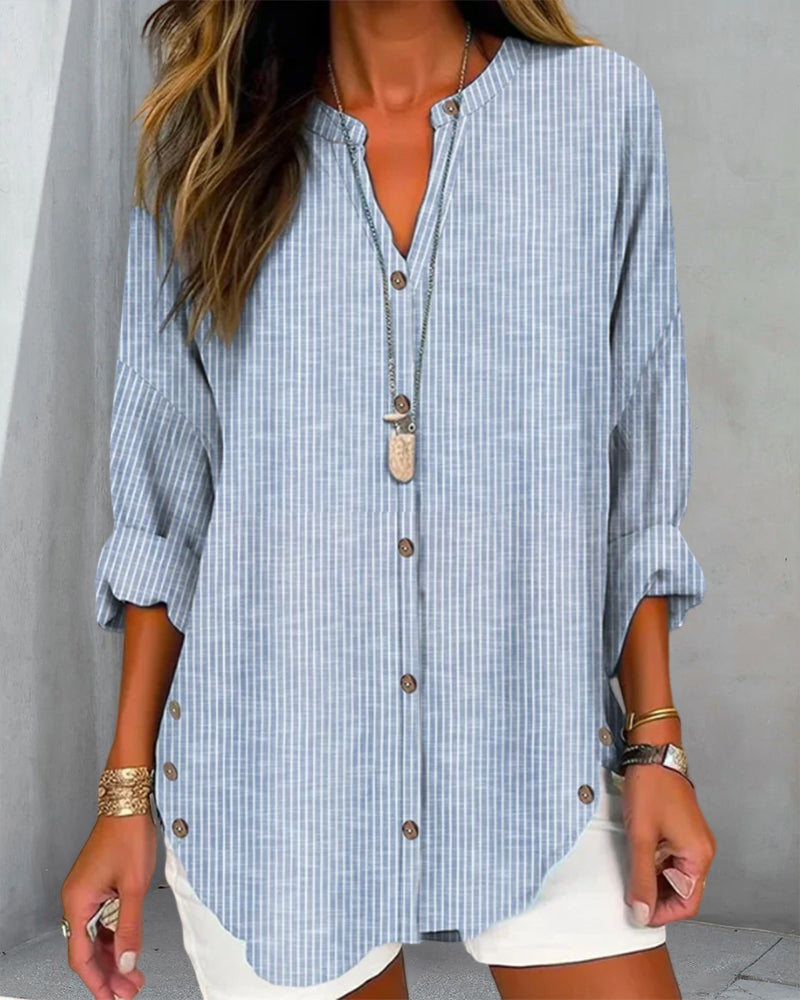 Felixia – V-neck top with stripes