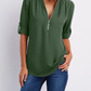 Danijela | V-Neck Blouse - Zip-Up Women's Style