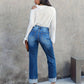 Women's Asymmetric Straight-Leg Jeans