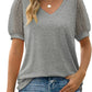 Rema | Sheer Sleeve V-Neck Top