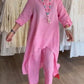 Small - Plain linen leisure suit for women