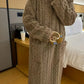 Lorie - Casual knitted bathrobe with long sleeves and pockets