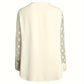 Samantha – Elegant long-sleeve top with pleated neckline