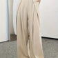 Frances - Plain Colored High Waist Pleated Trousers