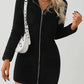 Iris - Winter dress with hood and zipper