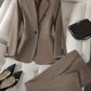 Women’s Classic Style Notched Lapel Blazer Set