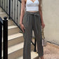 Harlet - Plain casual pants with tie