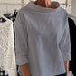 Casual Top with Wide Lapels and Half Turtleneck for a Stylish Look