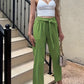 Harlet - Plain casual pants with tie