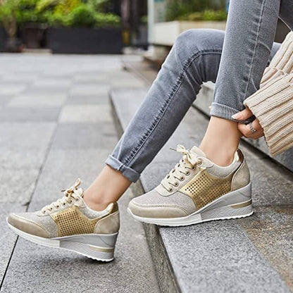 Amelia - High heel orthopedic sneakers with wedge heel