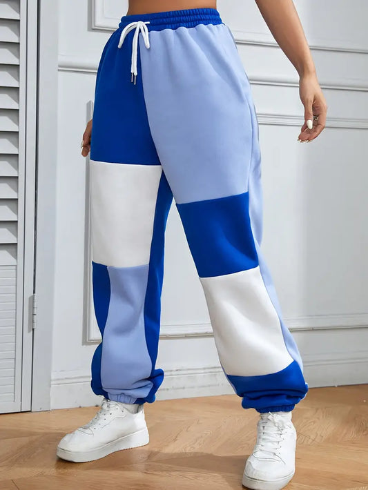 Billie - Color Block Loose Jogger Pants with Drawstring