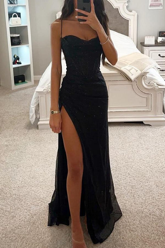 Sleeveless women's maxi dress with glitter surface for summer