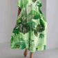 Andria - Loose-fitting women's dress with a botanical floral motif